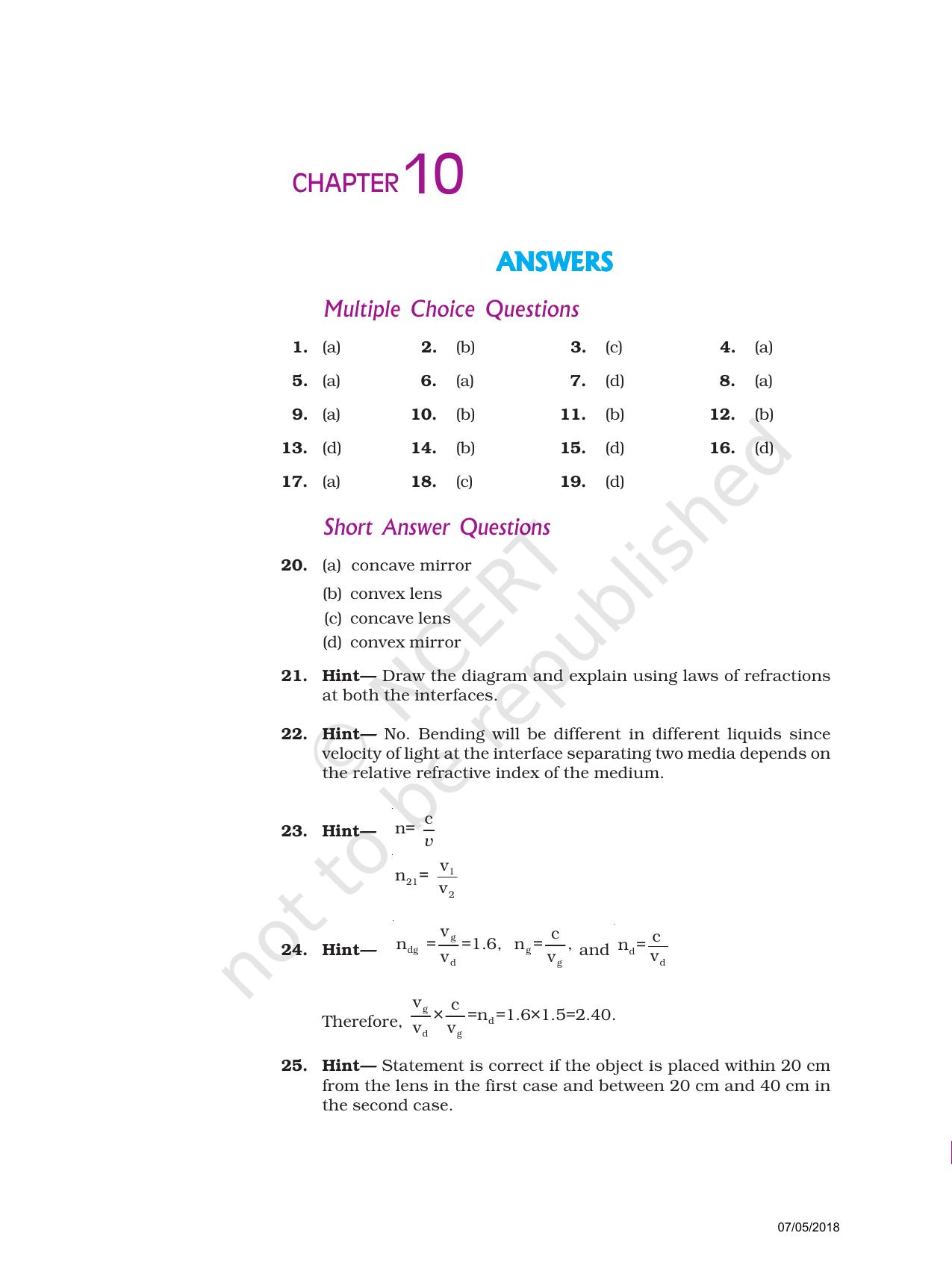 NCERT Exemplar Class 10: Science Answers - Page 42