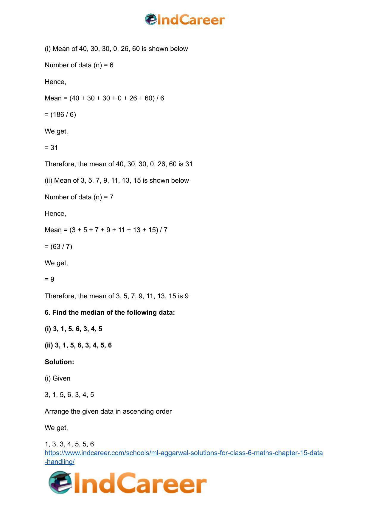 ML Aggarwal Solutions for Class 6 Maths Chapter 15- Data Handling - Page 6