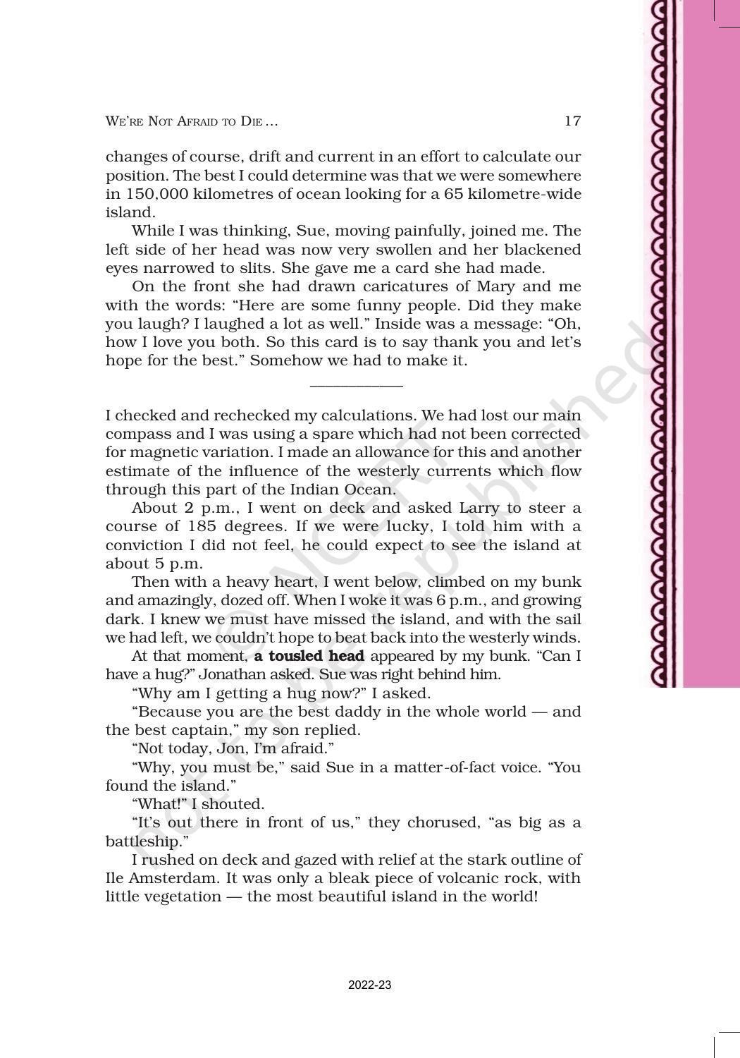 NCERT Book for Class 11 English Hornbill Chapter 2 We’re Not Afraid to Die… if We Can All Be Together - Page 5