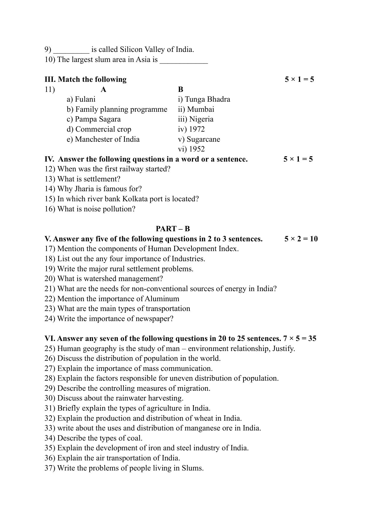 Karnataka II PUC Geography Model Question Paper II 2025 - Page 5