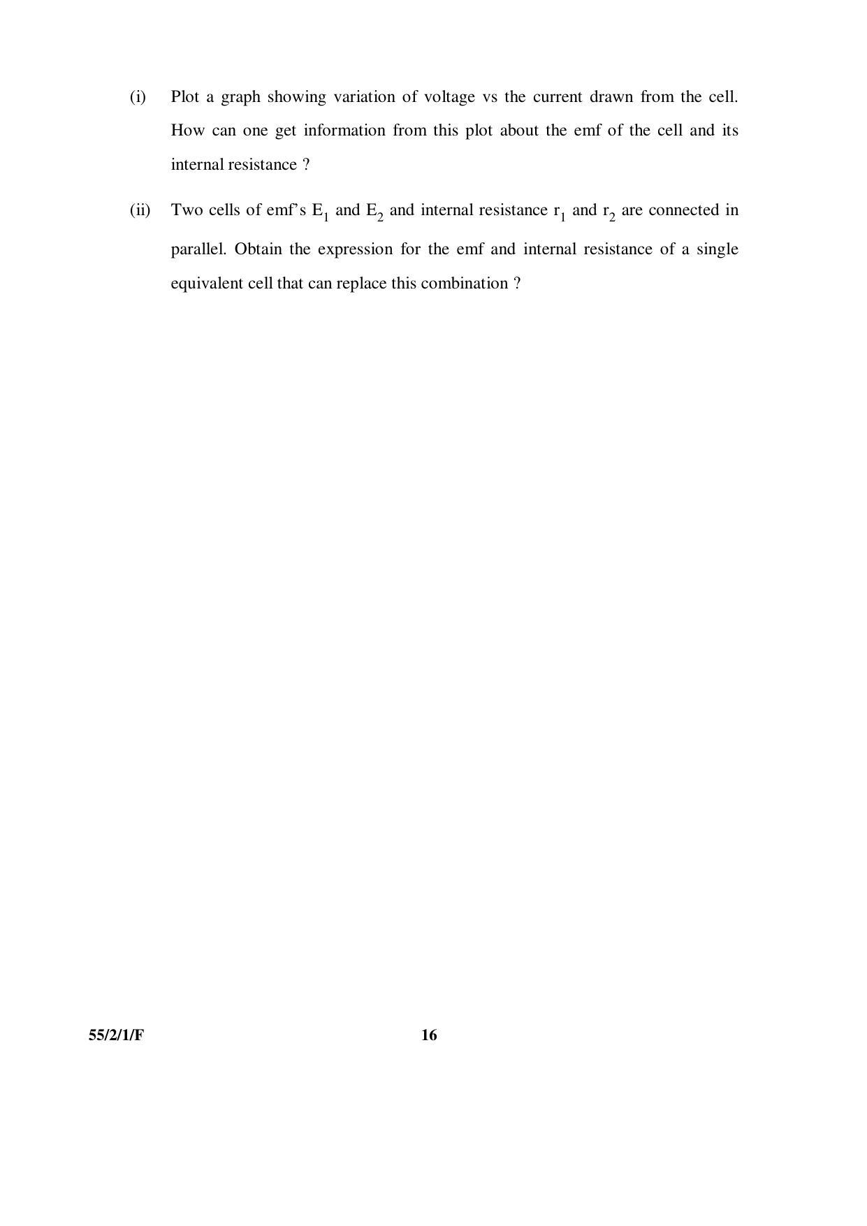 CBSE Class 12 55-2-1-F _Physics_SET-1 2016 Question Paper - Page 16