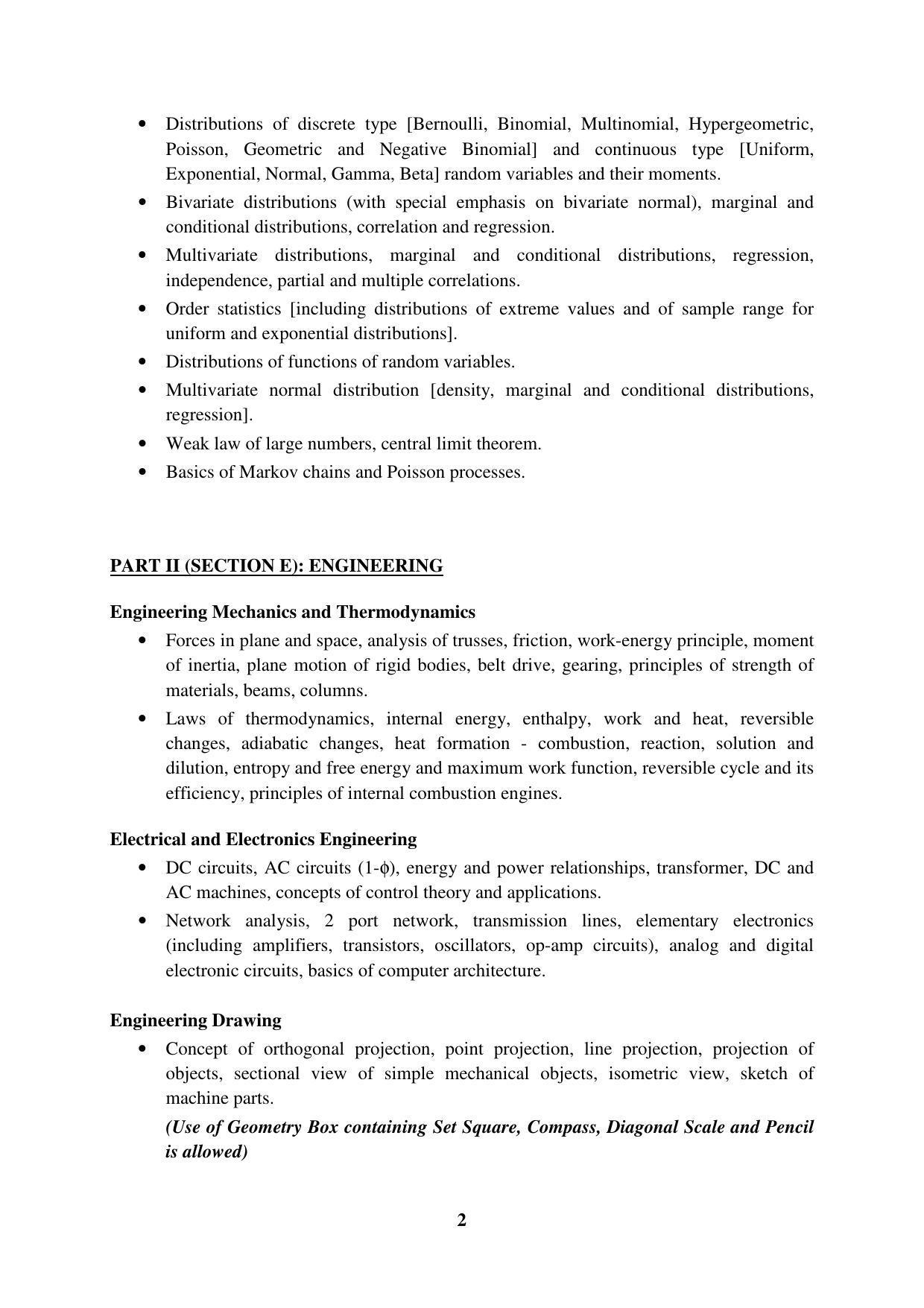 ISI Admission Test M.Tech.(QROR) Syllabus - Page 2