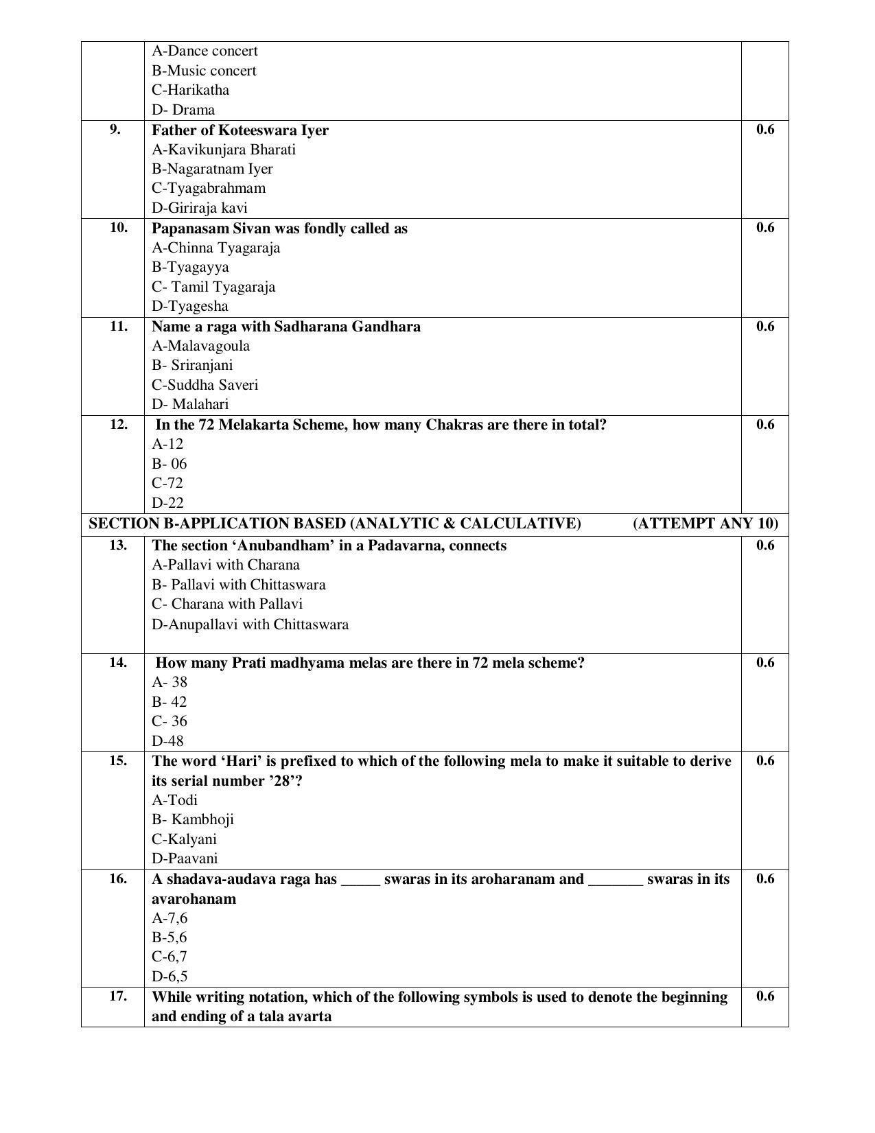 CBSE Class 10 Carnatic Music Vocal Sample Paper 2021-22 - Page 2
