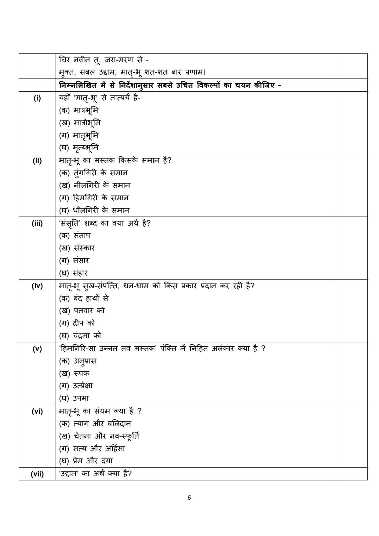 Edudel Class 11 Hindi Sample Question Paper - Page 6