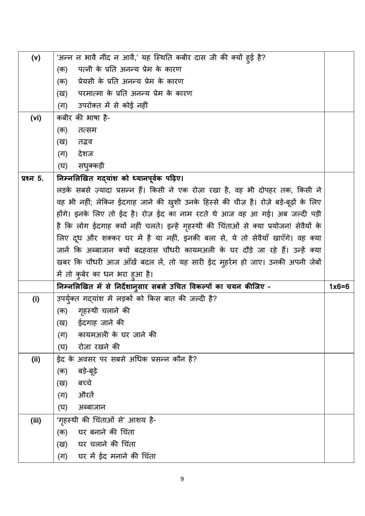 Edudel Class 11 Hindi Sample Question Paper - Page 9