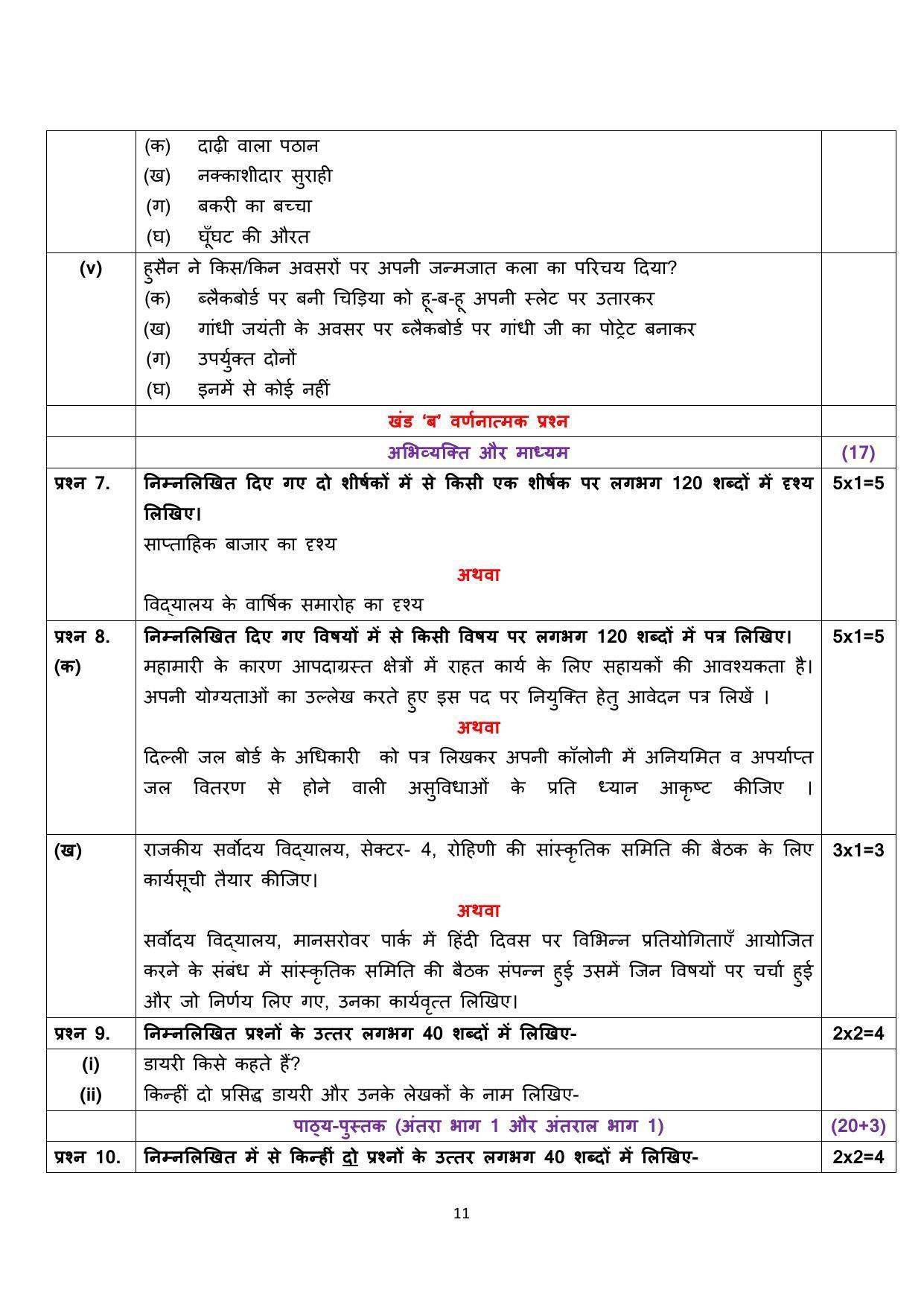Edudel Class 11 Hindi Sample Question Paper - Page 11