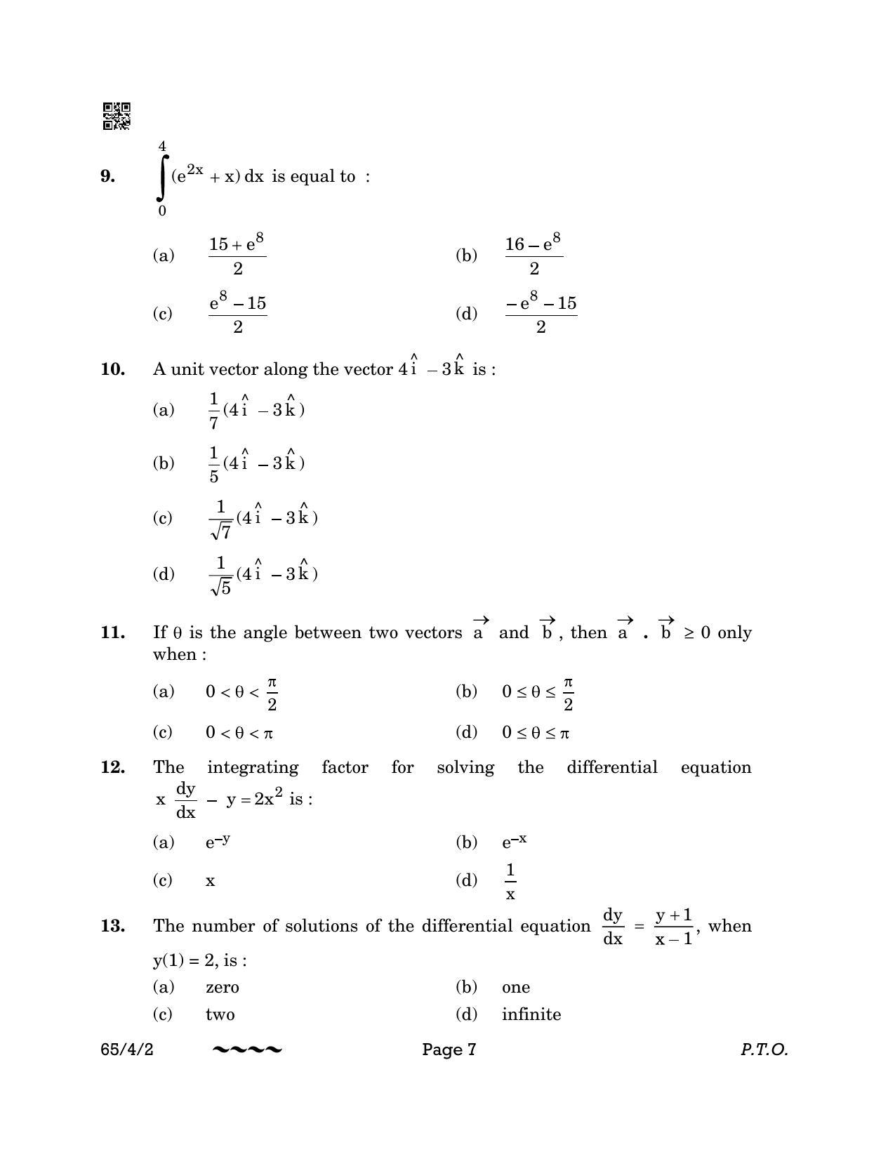 CBSE Class 12 65-4-2 MATHEMATICS 2023 Question Paper - Page 7