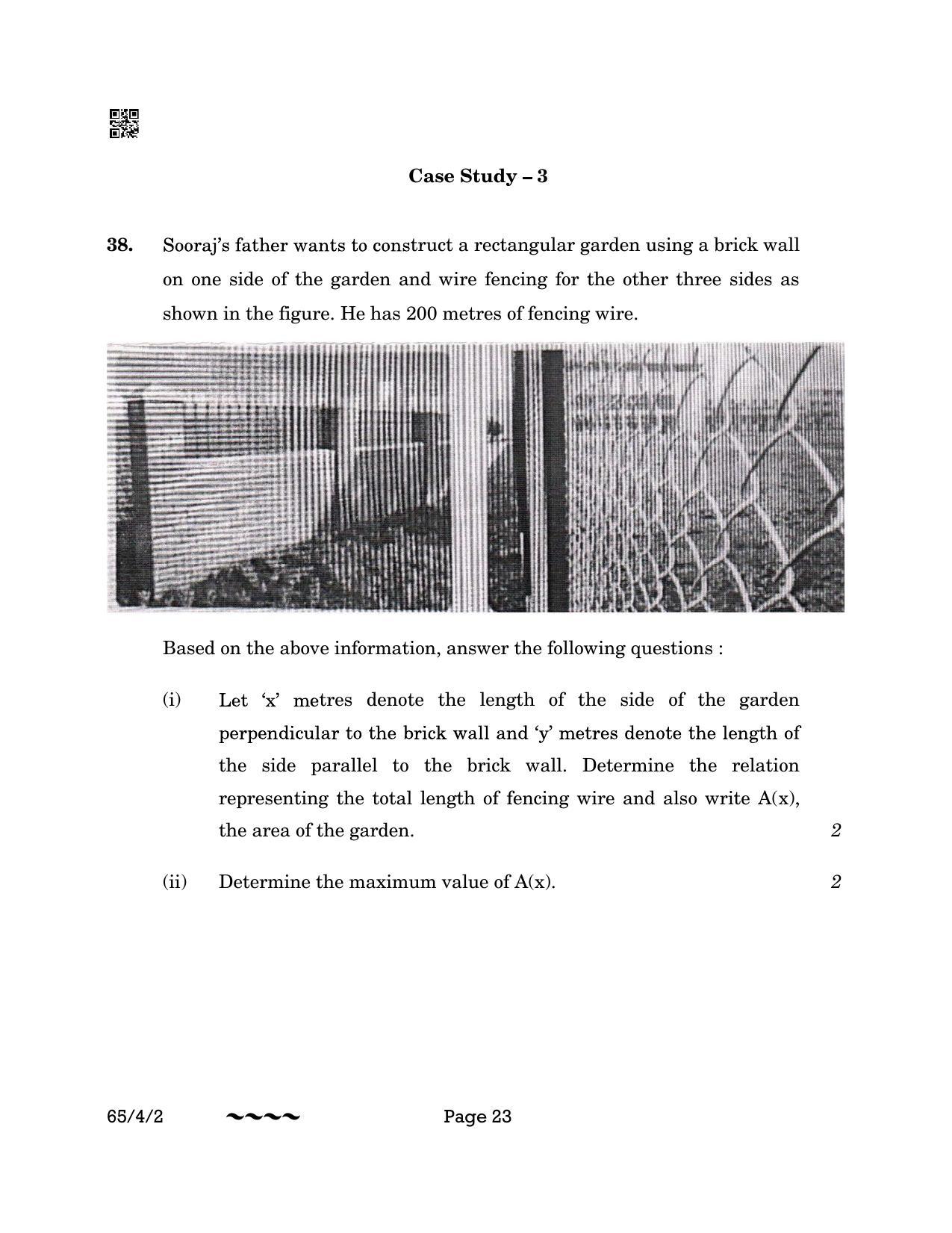 CBSE Class 12 65-4-2 MATHEMATICS 2023 Question Paper - Page 23