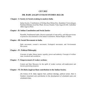 AP RCET Dr. Babu Jagajivan Ram Studies Syllabus