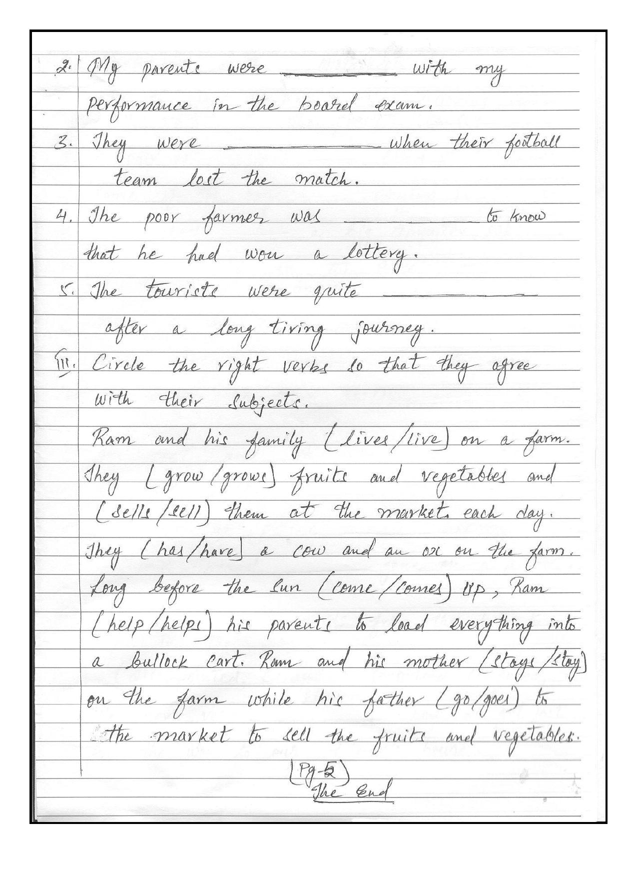 Worksheet for Class 4 English Assignment 98 Rainbows - Page 5