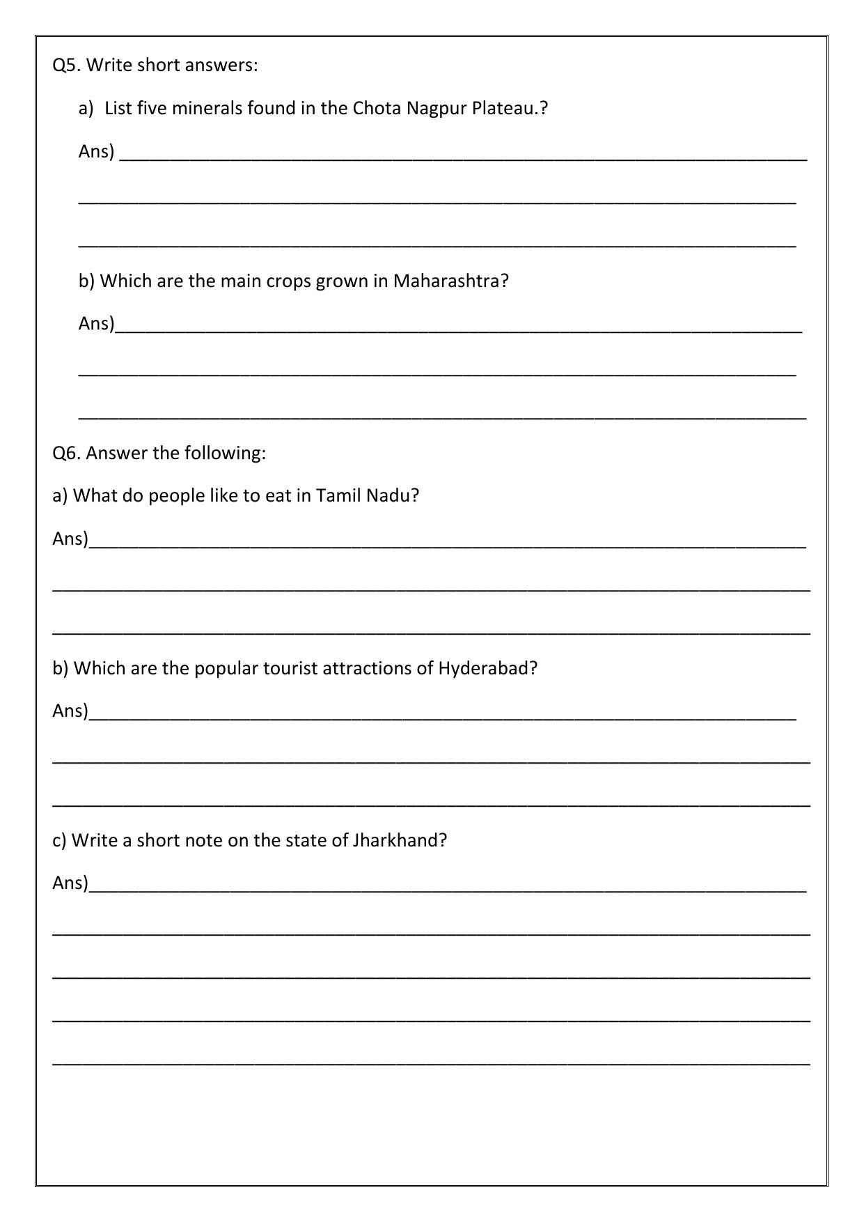 Worksheet for Class 4 Social Science The Southern Plateaus Assignment 2 - Page 2