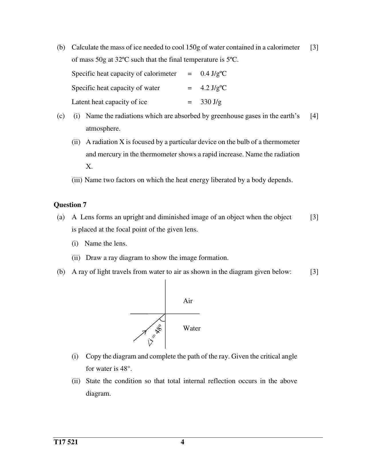 ICSE Class 10 PHYSICS 2017 Question Paper - Page 4