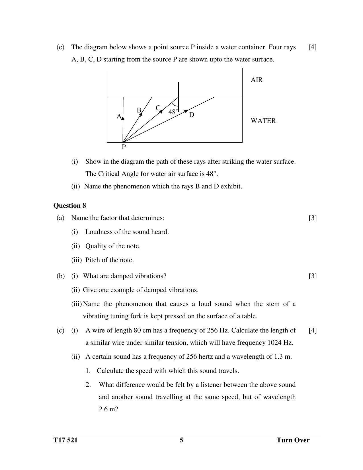 ICSE Class 10 PHYSICS 2017 Question Paper - Page 5