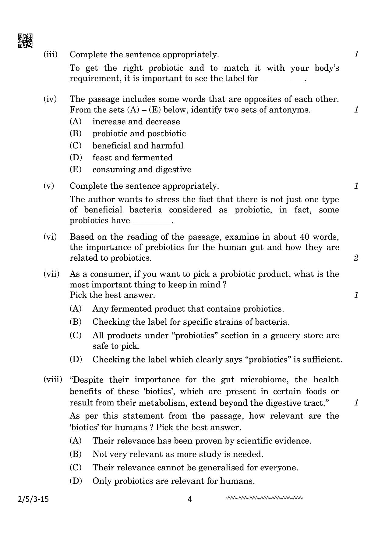 CBSE Class 10 2-5-3 English Literature 2024 Question Paper - Page 4
