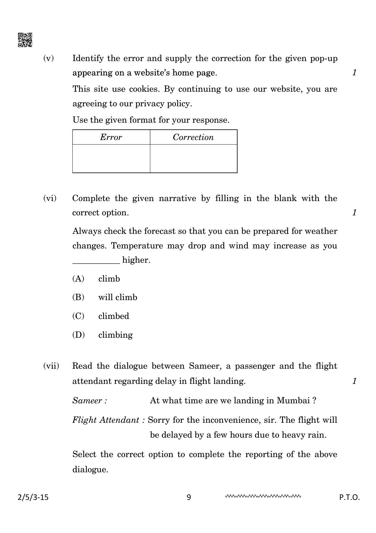 CBSE Class 10 2-5-3 English Literature 2024 Question Paper - Page 9