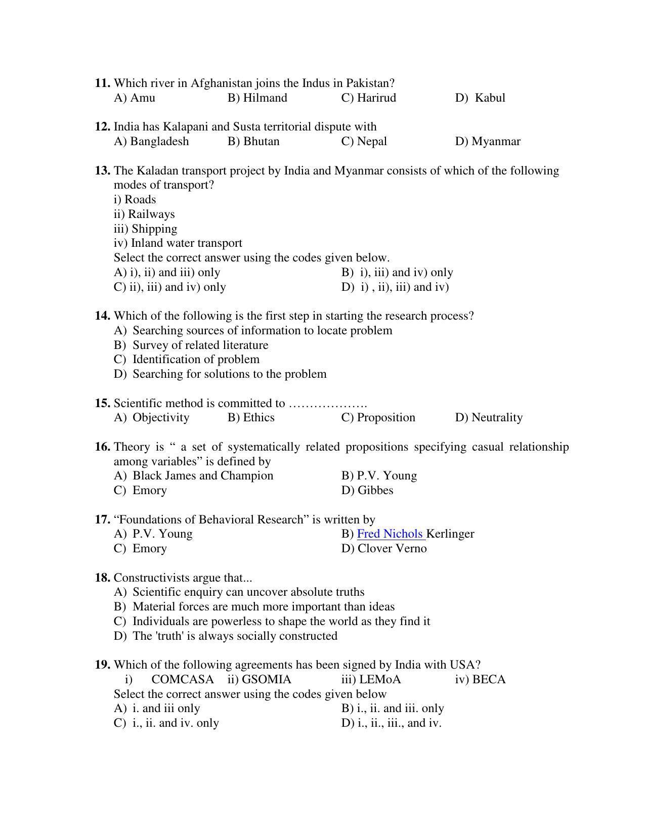 PU MPET Ancient Indian History 2019 Question Papers - Page 7
