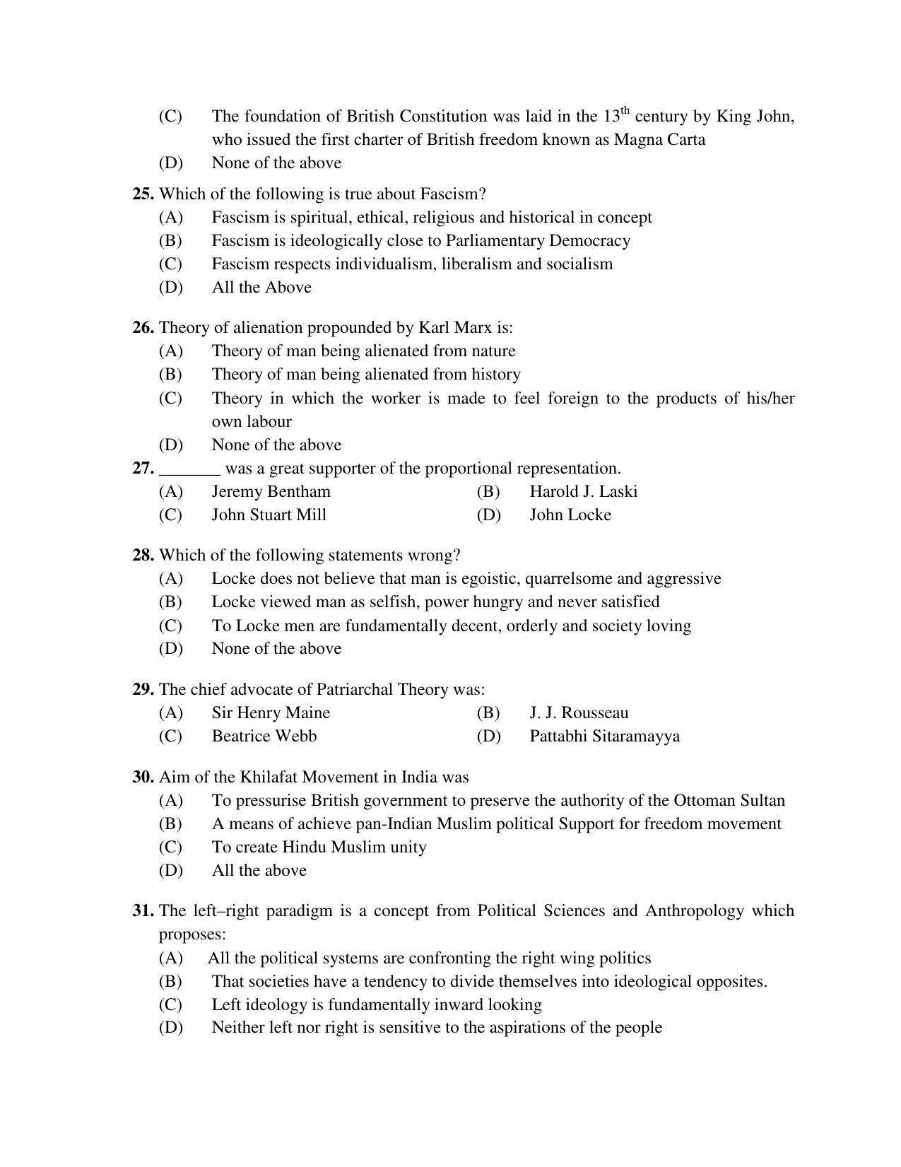 PU MPET Ancient Indian History 2019 Question Papers - Page 34