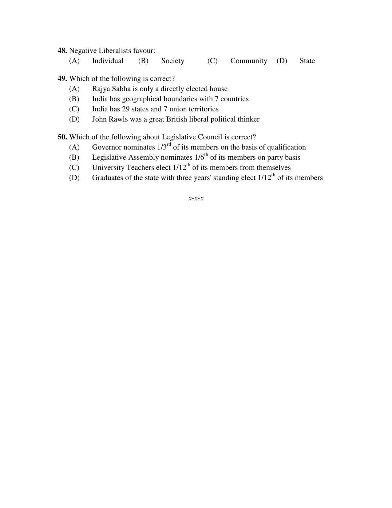 PU MPET Ancient Indian History 2019 Question Papers - Page 37
