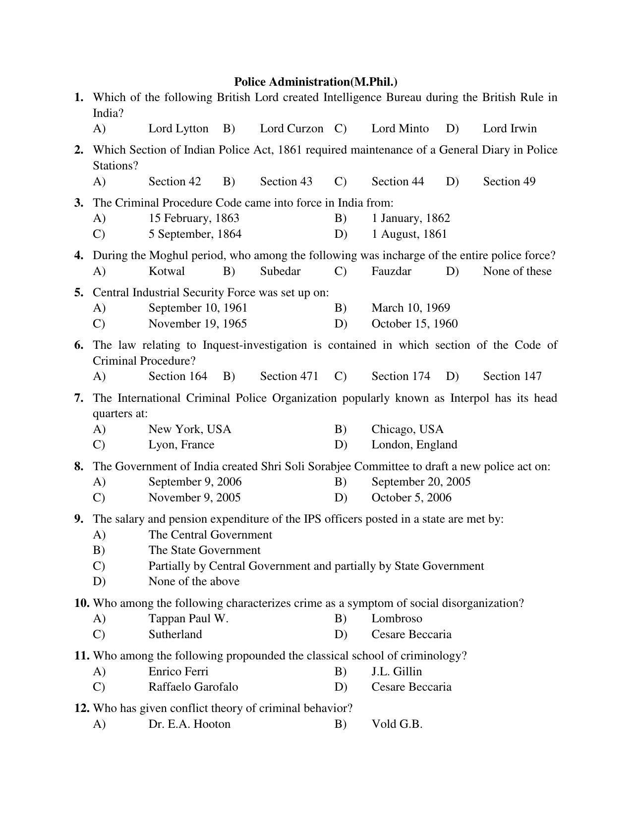 PU MPET Ancient Indian History 2019 Question Papers - Page 38