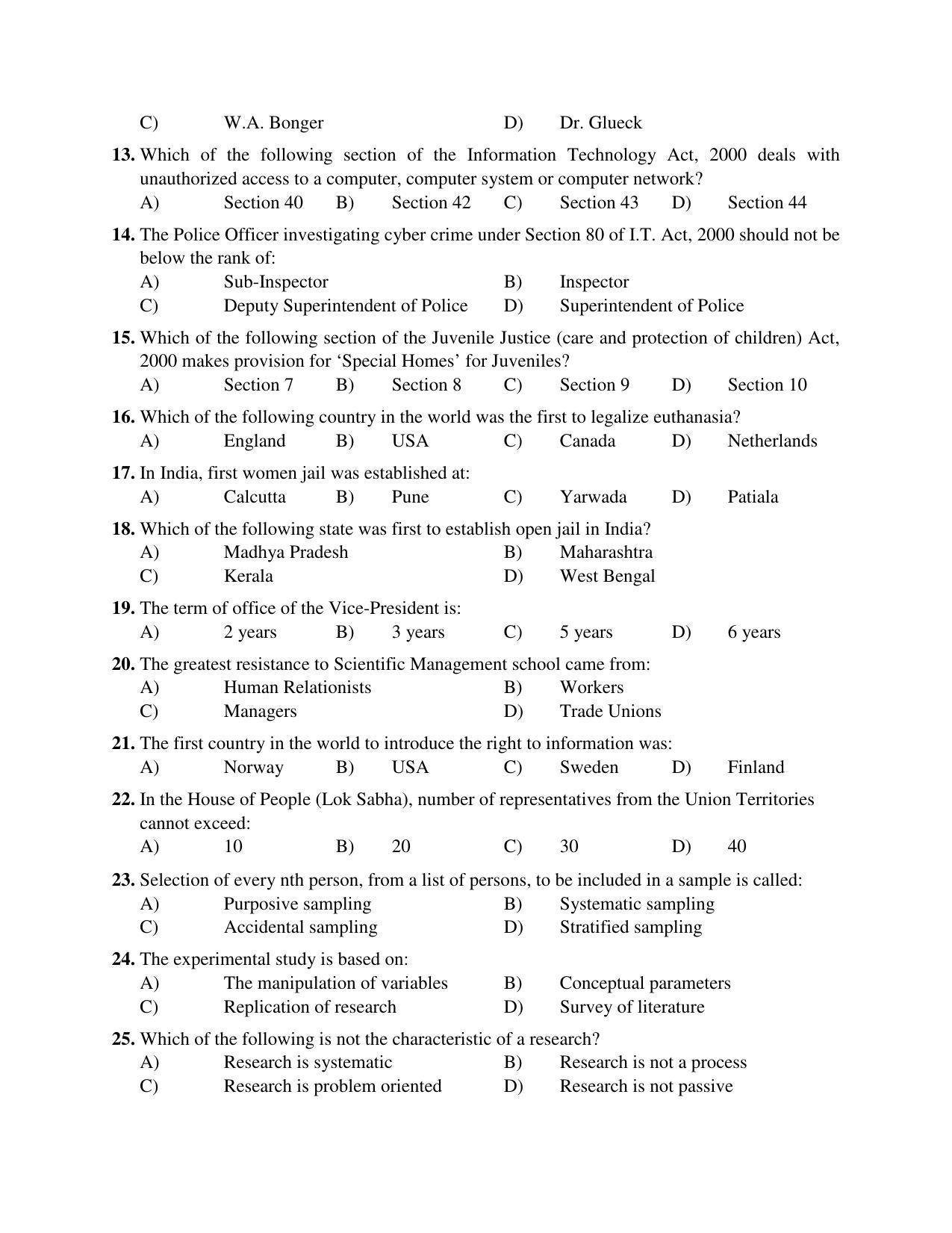 PU MPET Ancient Indian History 2019 Question Papers - Page 39