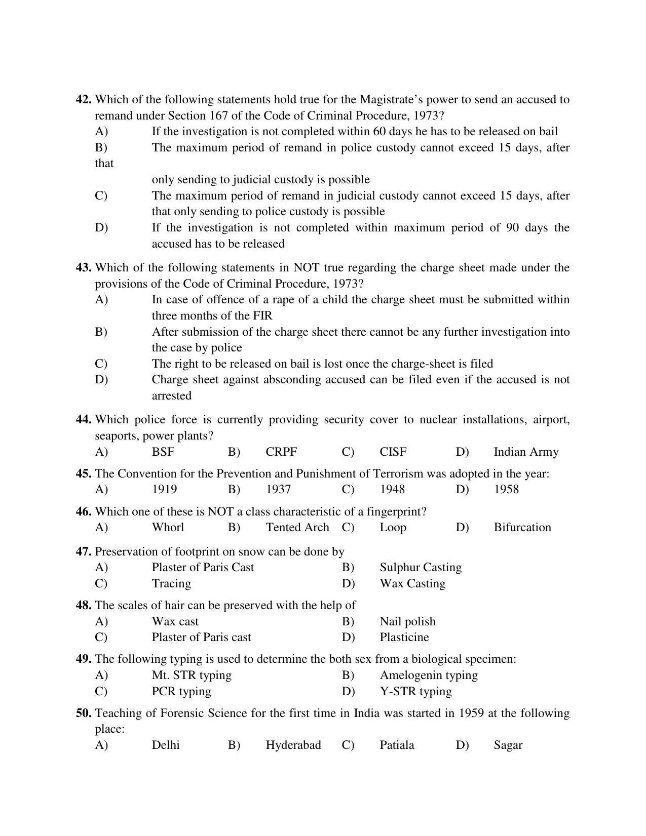 PU MPET Ancient Indian History 2019 Question Papers - Page 42