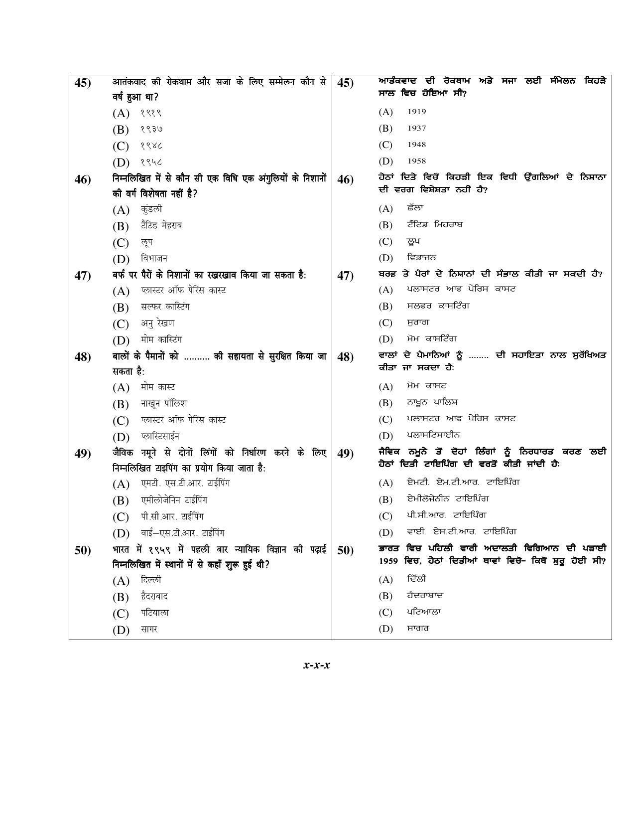PU MPET Ancient Indian History 2019 Question Papers - Page 50
