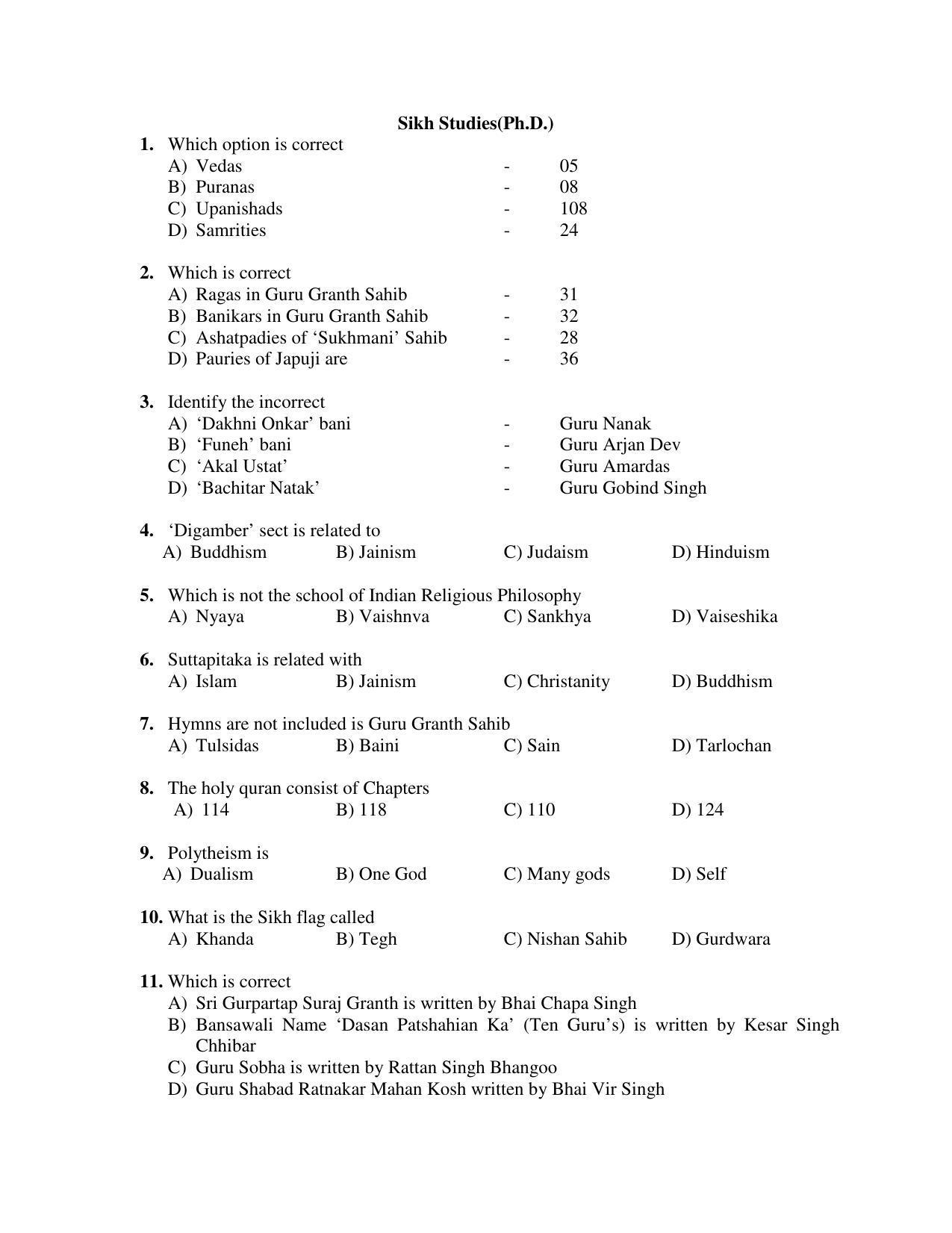 PU MPET Ancient Indian History 2019 Question Papers - Page 72