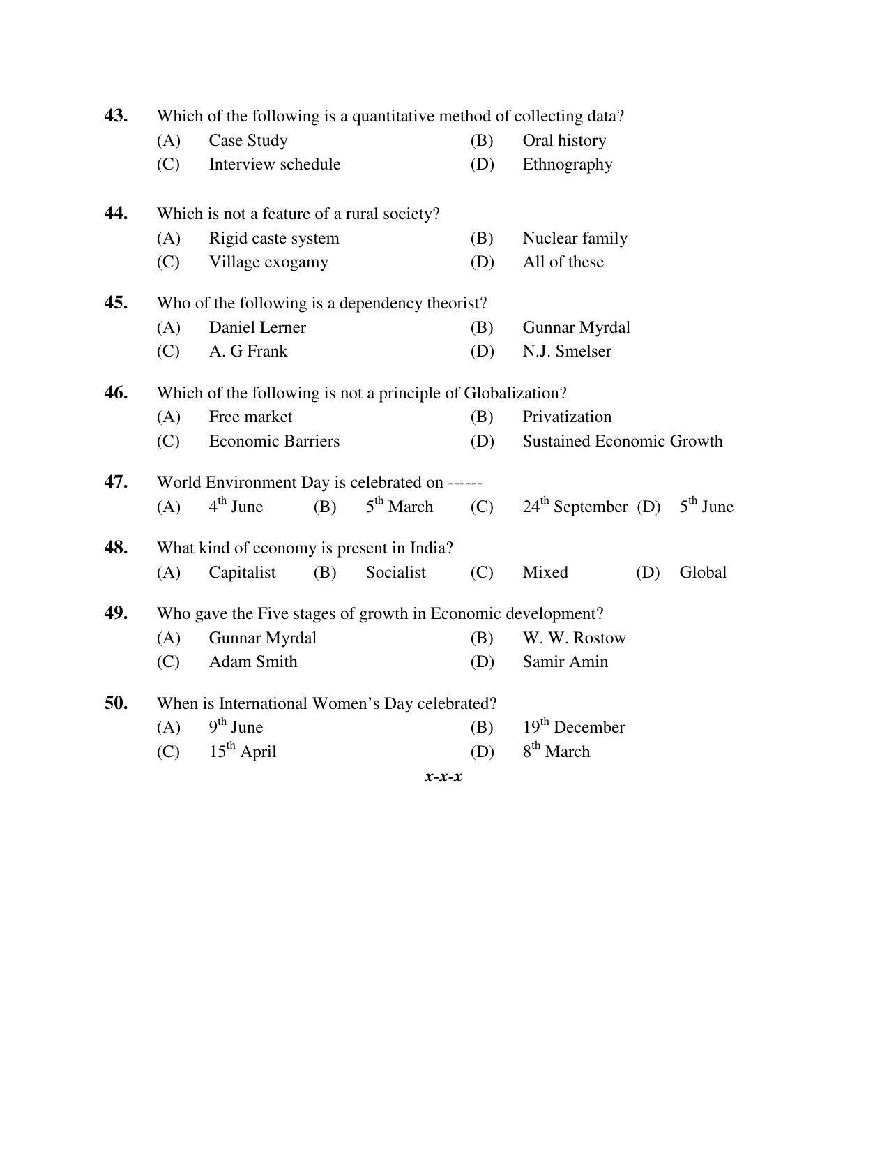 PU MPET Ancient Indian History 2019 Question Papers - Page 81