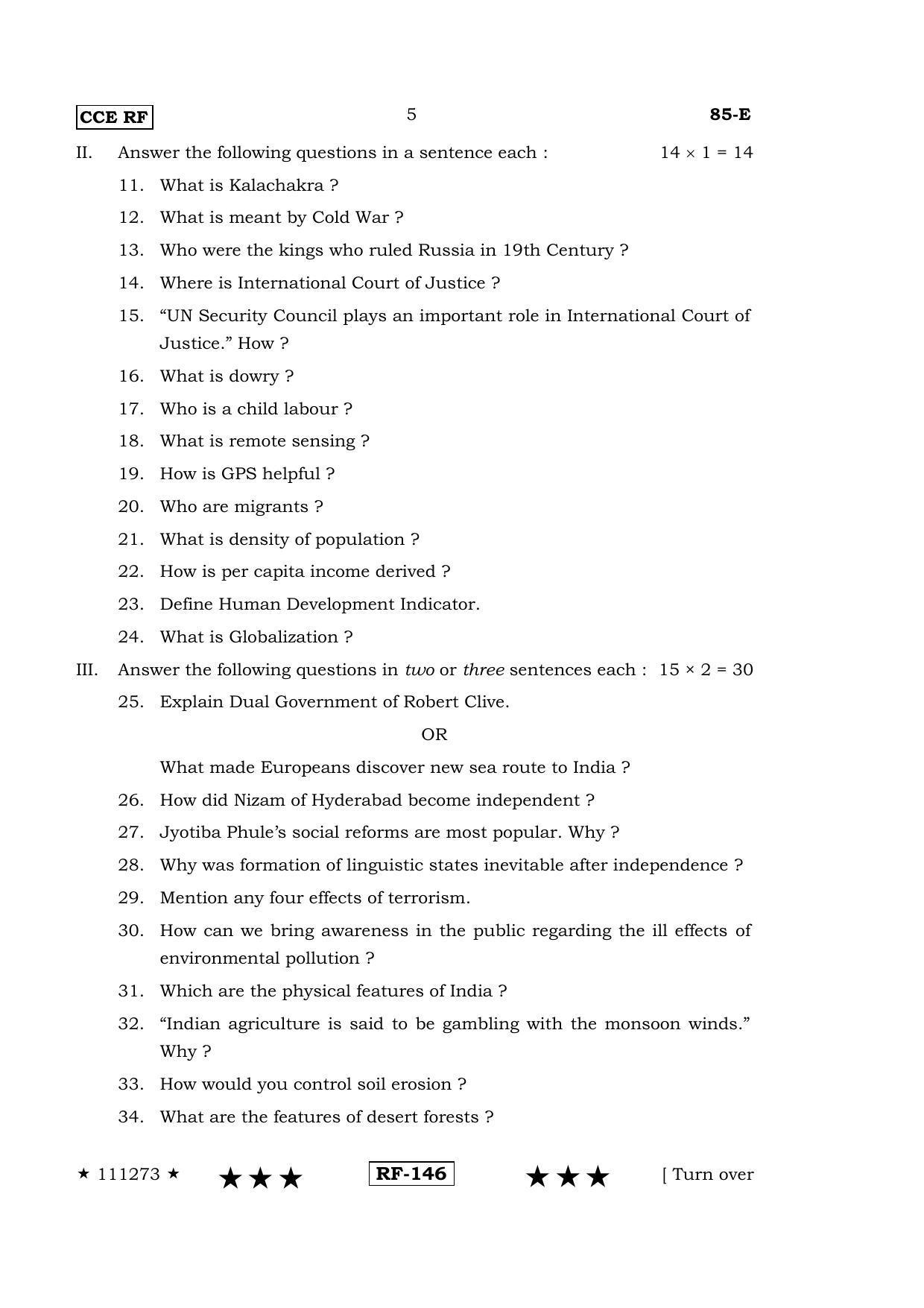 Karnataka SSLC Social Science (ENGLISH Medium) - 85-E-(RF)_ss April 2015 Question Paper - Page 4