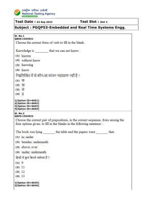 CUET (PG) 2022: PGQP-53 Embedded and Real Time Systems Engg (2-09-2022) Question Paper