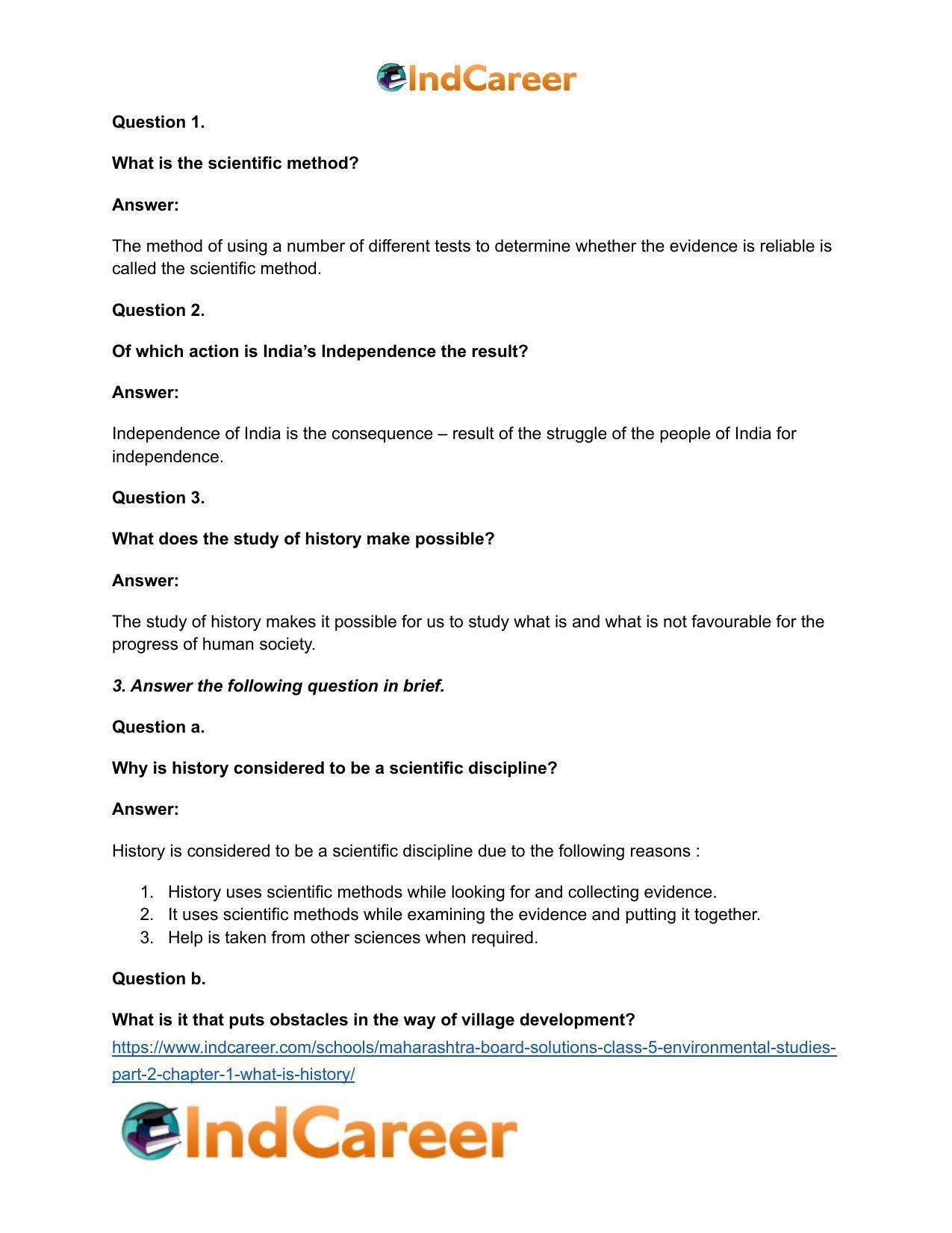 Maharashtra Board Solutions Class 5-Environmental Studies (Part 2): Chapter 1- What is History? - Page 3