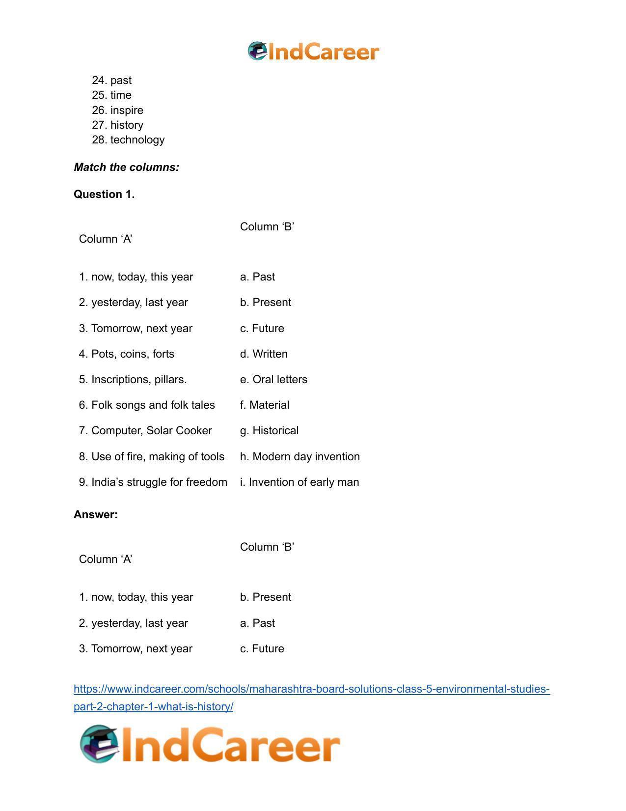 Maharashtra Board Solutions Class 5-Environmental Studies (Part 2): Chapter 1- What is History? - Page 8