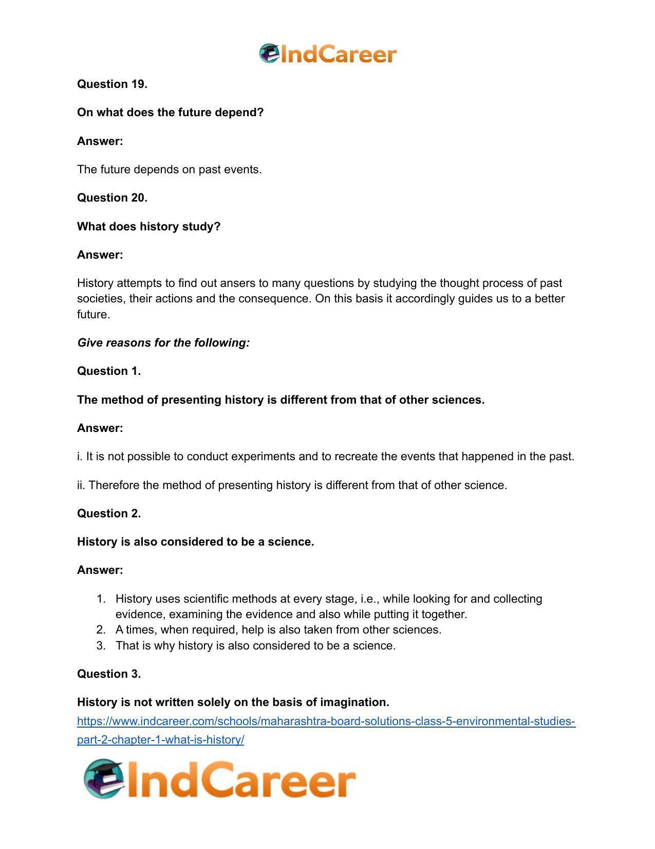 Maharashtra Board Solutions Class 5-Environmental Studies (Part 2): Chapter 1- What is History? - Page 13