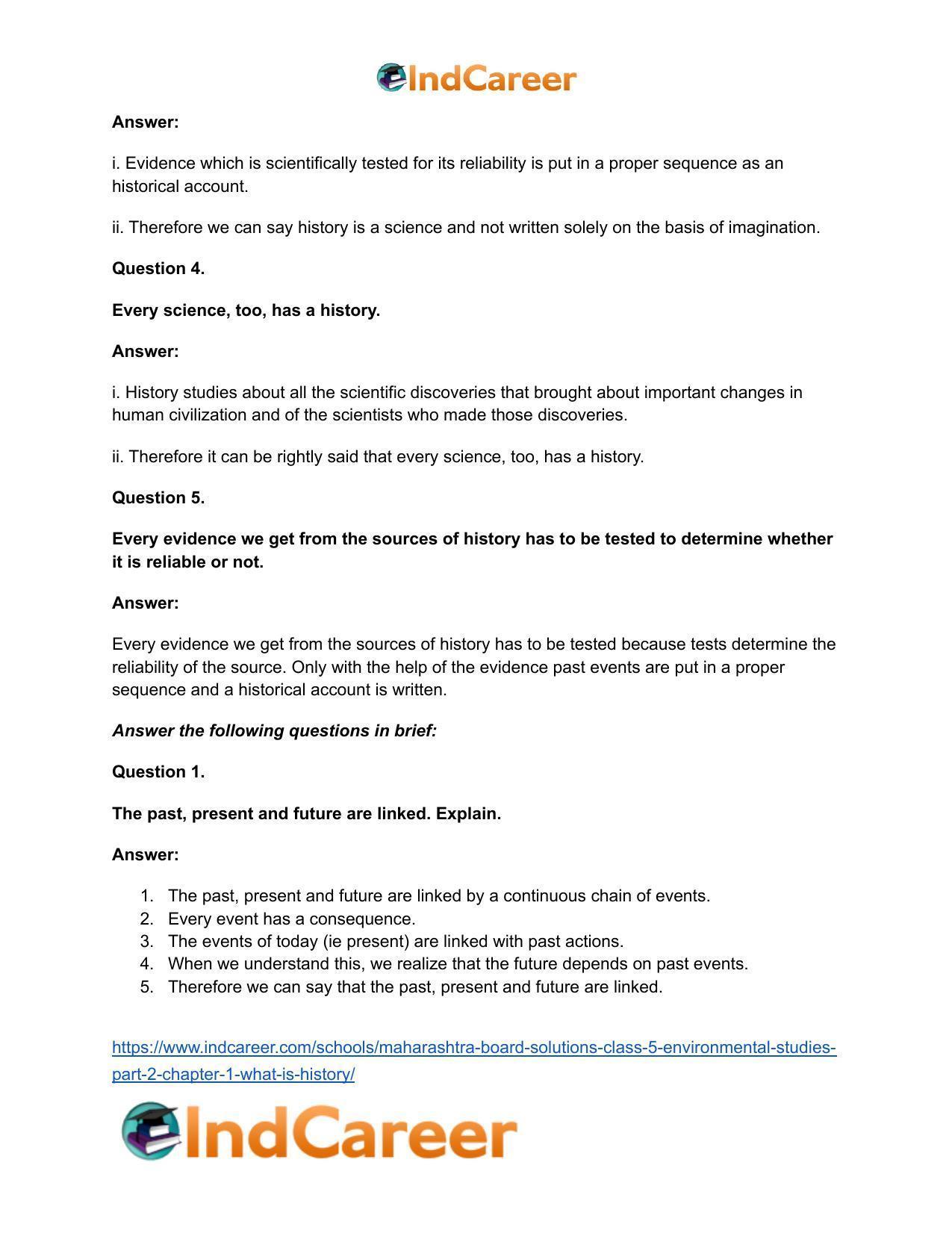 Maharashtra Board Solutions Class 5-Environmental Studies (Part 2): Chapter 1- What is History? - Page 14