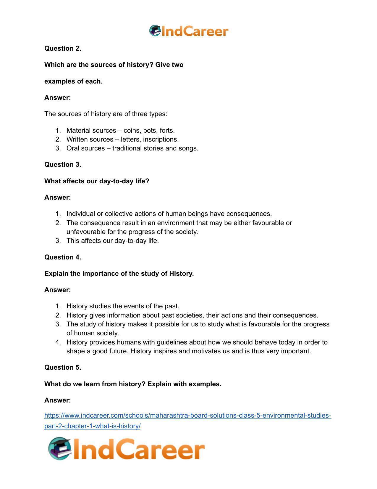 Maharashtra Board Solutions Class 5-Environmental Studies (Part 2): Chapter 1- What is History? - Page 15