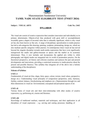 TNSET Syllabus - Visual Art