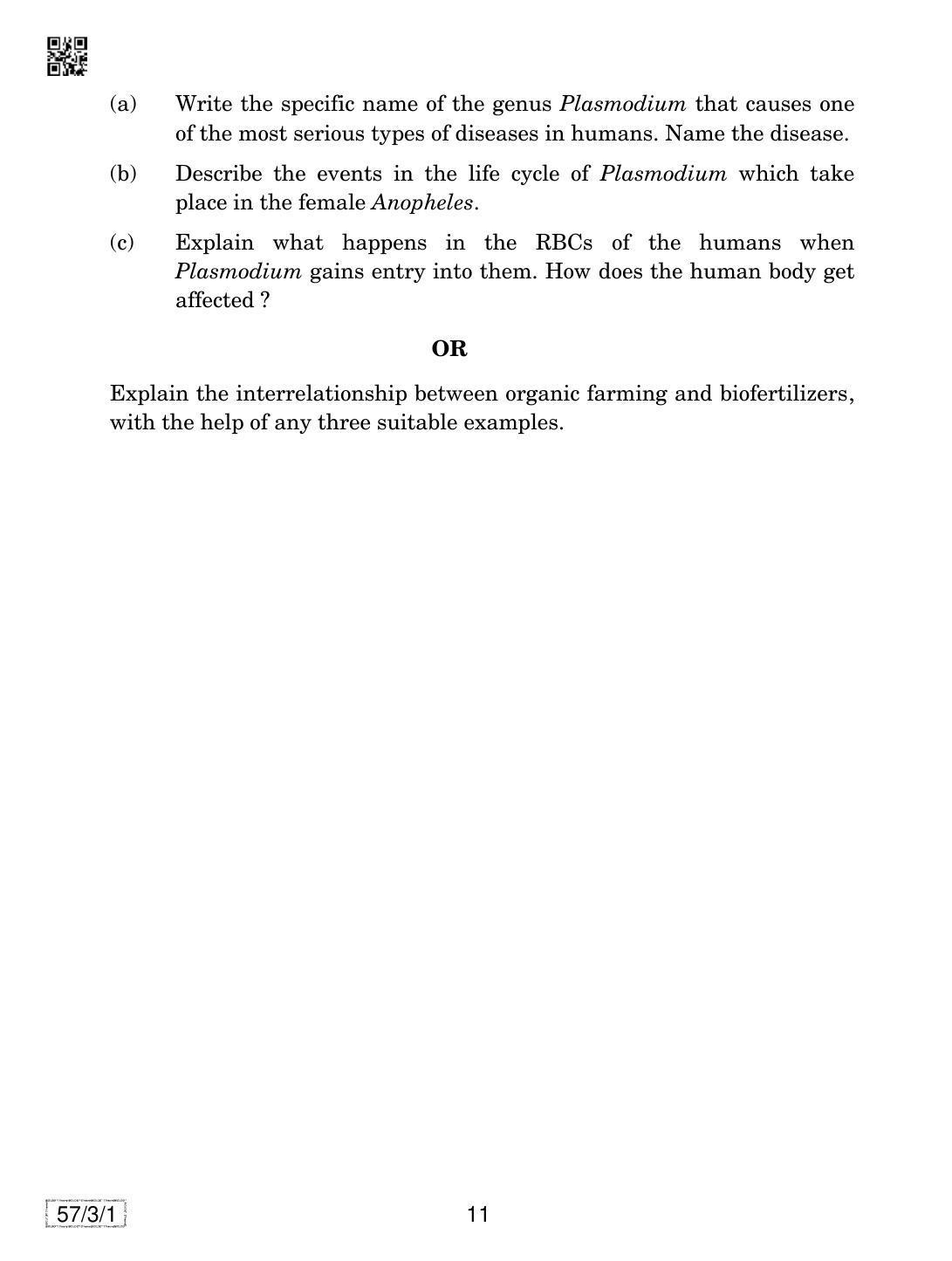 CBSE Class 12 57-3-1 Biology 2019 Question Paper - Page 11