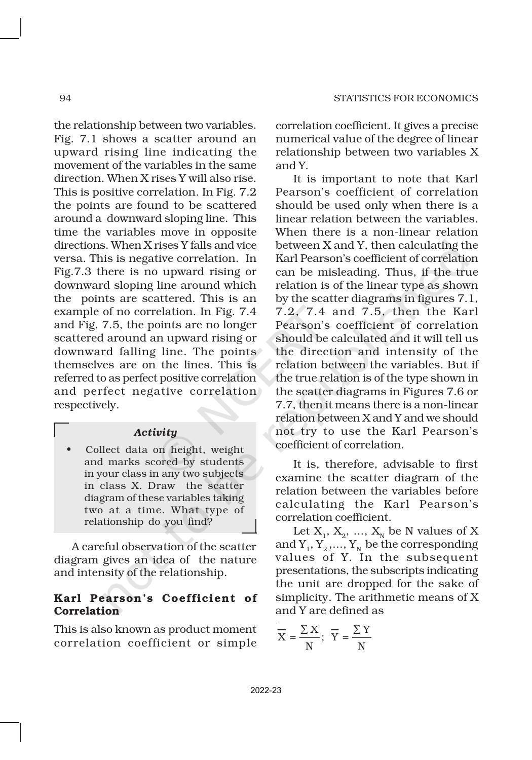 NCERT Book for Class 11 Economics (Statistic Economics) Chapter 7 Correlation - Page 4