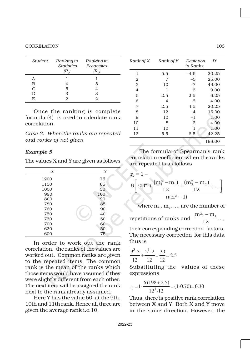 NCERT Book for Class 11 Economics (Statistic Economics) Chapter 7 Correlation - Page 13