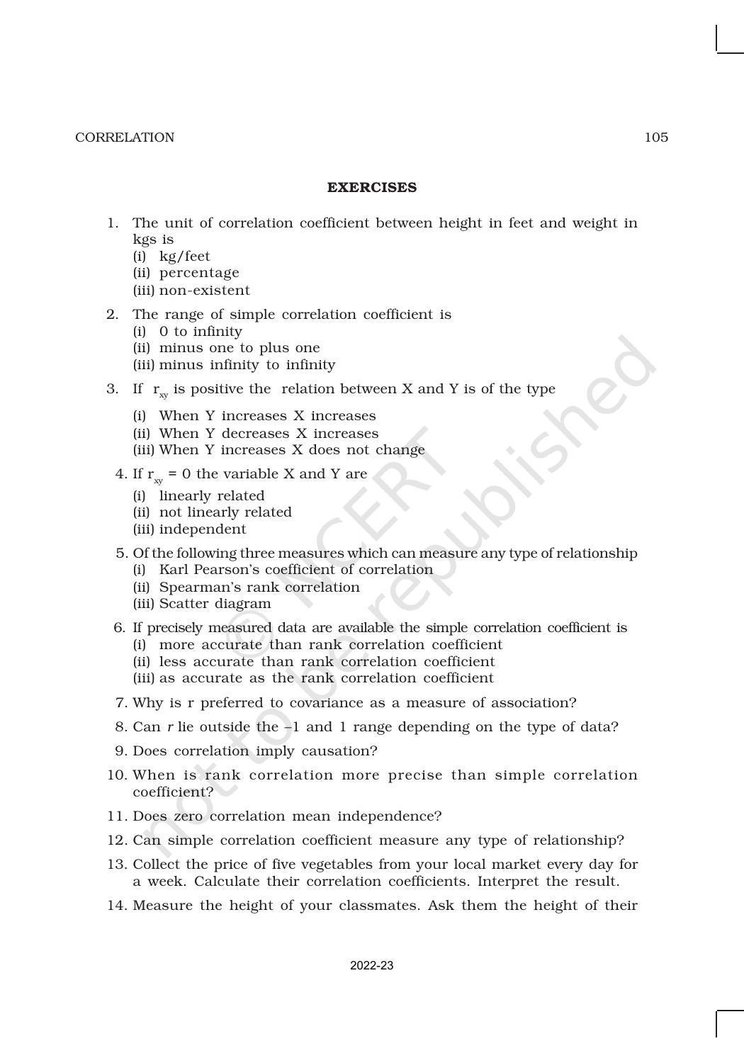 NCERT Book for Class 11 Economics (Statistic Economics) Chapter 7 Correlation - Page 15