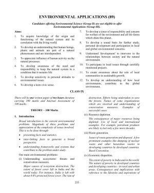 ICSE Environmental Applications Syllabus 2026