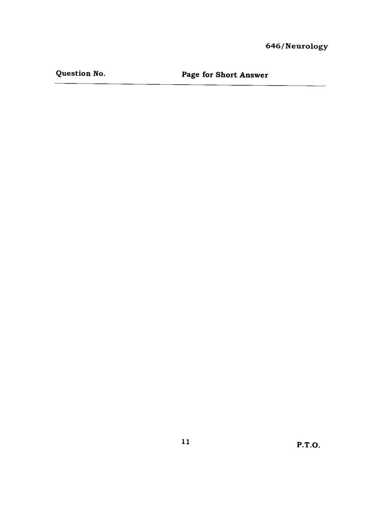 BHU RET NEUROLOGY 2015 Question Paper - Page 11