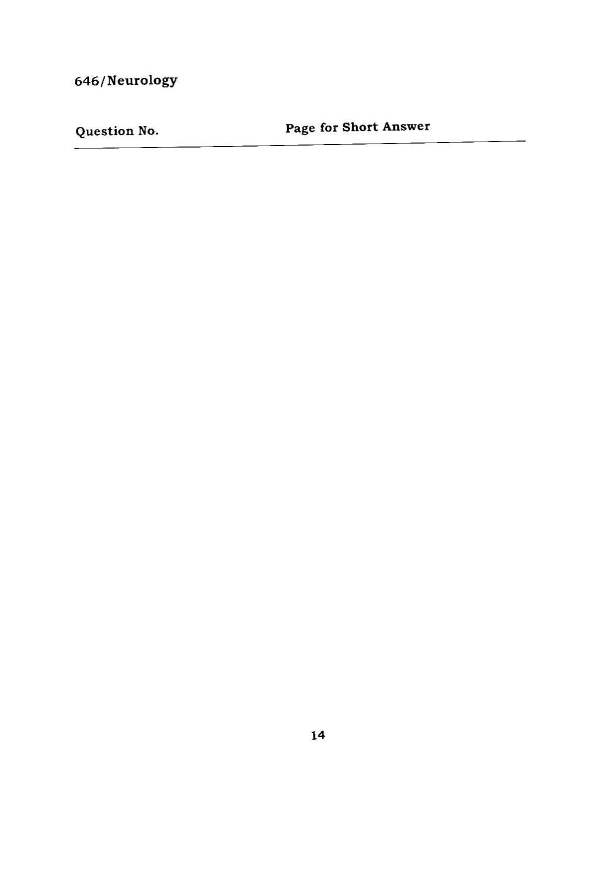 BHU RET NEUROLOGY 2015 Question Paper - Page 14