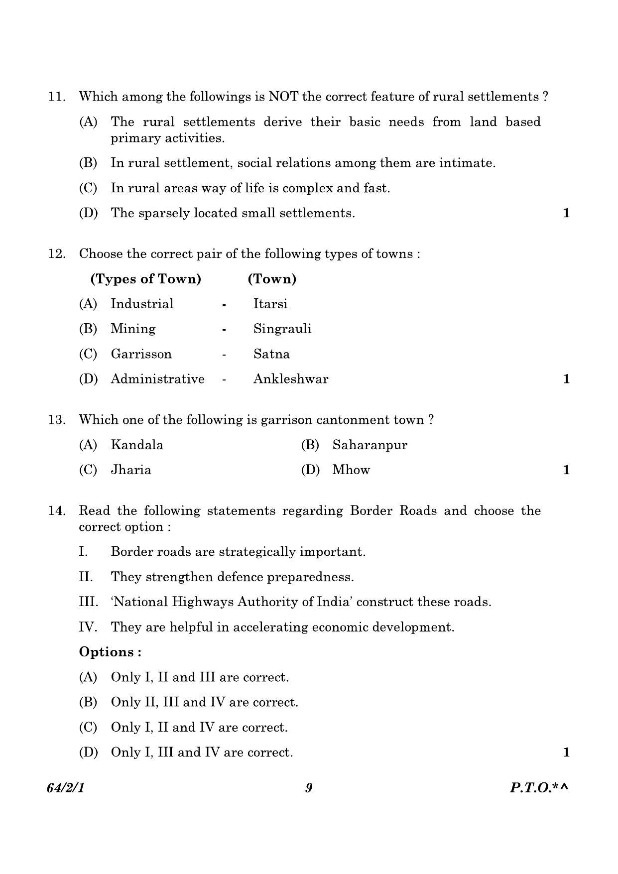 CBSE Class 12 64-2-1 Geography 2023 Question Paper - Page 9