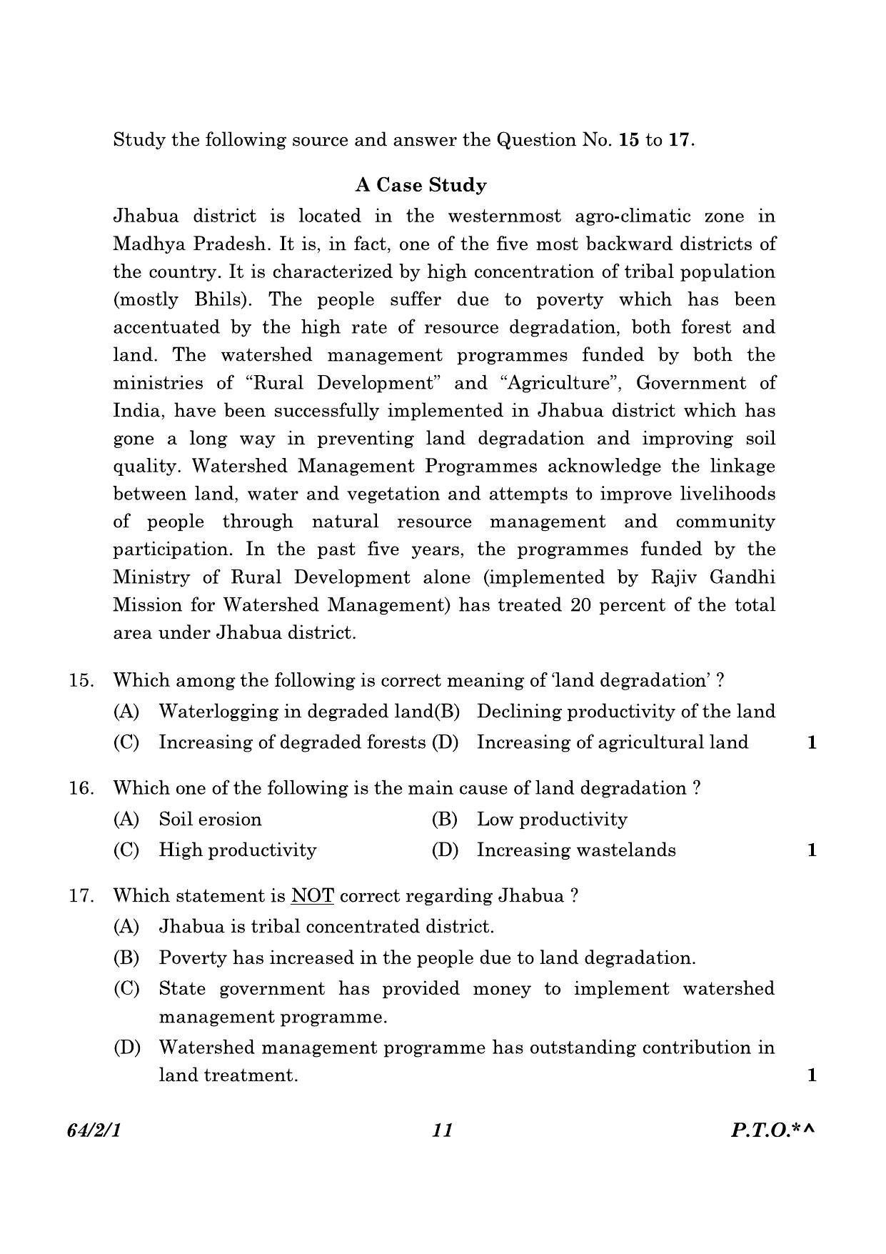 CBSE Class 12 64-2-1 Geography 2023 Question Paper - Page 11