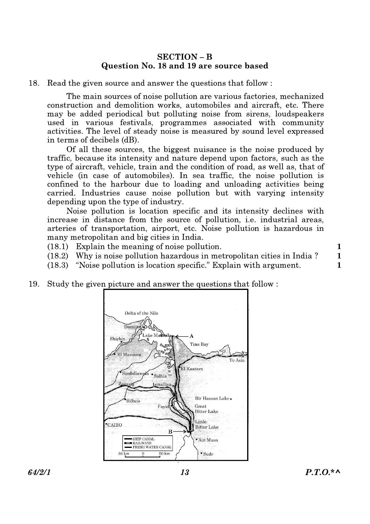 CBSE Class 12 64-2-1 Geography 2023 Question Paper - Page 13
