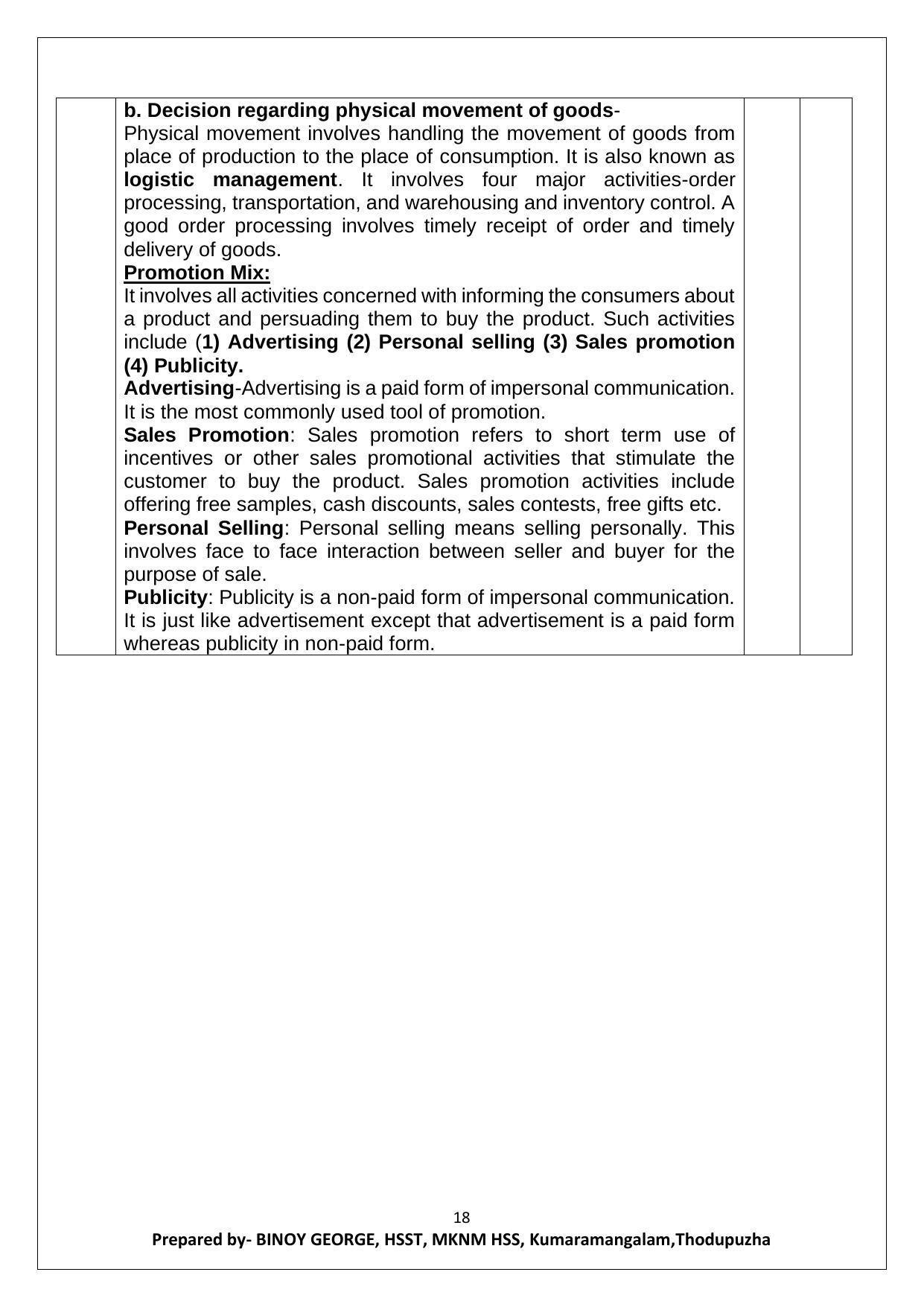 Kerala Plus Two 2021 Business Studies Annual Answer Key - Page 18