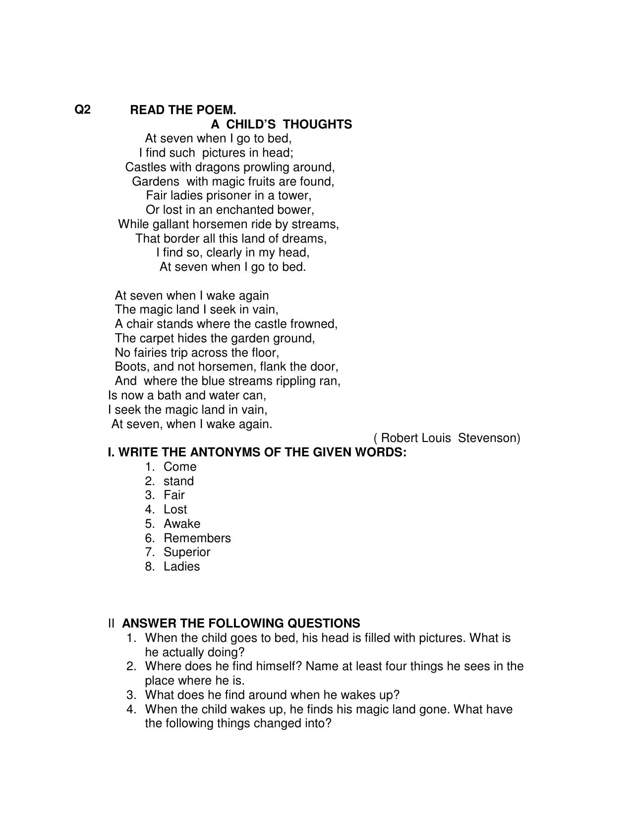 CBSE Worksheets for Class 6 English Assignment 9 - Page 2