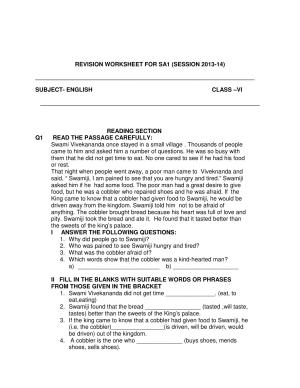CBSE Worksheets for Class 6 English Assignment 9