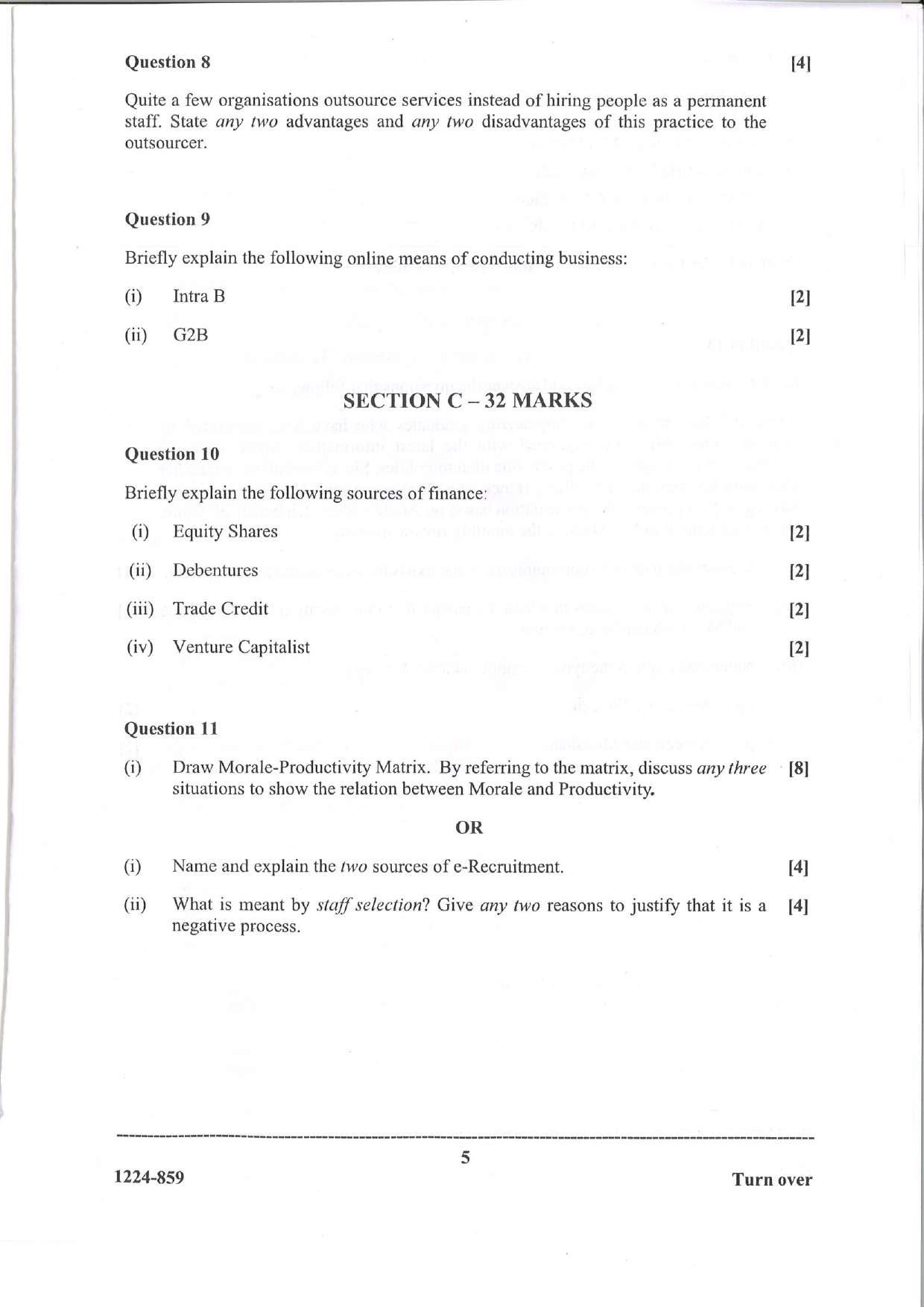 ISC Class 12 Business Studies 2024 Question Paper - Page 5
